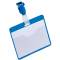 Portanome a tasca aperta clip in plastica 6 x 9 cm blu - 13658