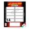 Etichetta adesiva permanente rettangolare - 52 x 18 mm - 14 etich. per foglio - 10 fogli per busta - bianco - conf. 10 pezzi Markin - X11036 - 8007047050328 - DMwebShop