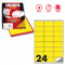 Etichetta adesiva C500 - permanente - 70 x 36 mm - 24 etichette per foglio - giallo fluo - scatola 100 fogli A4 - Markin - X210C500F-GI - 8007047021809 - DMwebShop