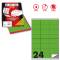 Etichetta adesiva C500 - permanente - 70 x 36 mm - 24 etichette per foglio - verde fluo - scatola 100 fogli A4 - Markin - X210C500F-VE - 8007047051257 - DMwebShop