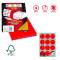 Etichetta adesiva R310 - permanente - tonda Ø 60 mm - 12 etichette per foglio - rosso fluo - scatola 100 fogli A4 - Markin - X210R310F-RO - 8007047051288 - DMwebShop