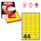 Etichetta adesiva A/406 Giallo Fluo 100 fogli A4 47,5x25,5mm (44 etichette per Foglio)