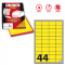 Etichetta adesiva A406 - permanente - 47,5 x 25,5 mm - 44 etichette per foglio - giallo fluo - scatola 100 fogli A4 - Markin - X210A406F-GI - 8007047051202 - DMwebShop
