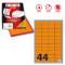 Etichetta adesiva A406 - permanente - 47,5 x 25,5 mm - 44 etichette per foglio - arancio fluo - scatola 100 fogli A4 - Markin - X210A406F-AR - 8007047051219 - DMwebShop