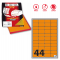 Etichetta adesiva A/406 Arancio Fluo 100 fogli A4 47,5x25,5 (44 Eetichette per foglio)