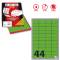 Etichetta adesiva A406 - permanente - 47,5 x 25,5 mm - 44 etichette per foglio - verde fluo - scatola 100 fogli A4 - Markin - X210A406F-VE - 8007047051226 - DMwebShop