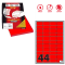 Etichetta adesiva A/406 Rosso Fluo 100 fogli A4 47,5x25,5mm (44 Etichette per Foglio)