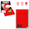 Etichetta adesiva A/406 Rosso Fluo 100 fogli A4 47,5x25,5mm (44 Etichette per foglio)