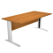 Scrivania Easy fianchi verniciati effetto cromato - lineare - 160 x 80 x 72 cm - noce chiaro - Artexport - 003JO-CR_4 - DMwebShop