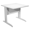 Scrivania Easy fianchi verniciati effetto cromato - lineare - 80 x 80 x 72 cm - bianco - Artexport - 001JO-CR_3 - DMwebShop