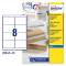 Etichette adesive J8565 - poliestere - rimovibili - 99,1 x 67,7 mm - 8 etic. per foglio - trasparente - conf. 25 fogli A4 - Avery - J8565-25 - 5014702011412 - DMwebShop