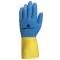 Guanti da lavoro industriale Duocolor 330 - lattice floccato cotone - taglia 7-8 - blu-giallo - Deltaplus - VE330BJ07 - 3295249009540 - DMwebShop