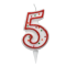Candelina Zuccherino - numero 5 - h 8,5 cm - Big Party - CC6035 - 8020834060355 - DMwebShop