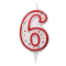 Candelina Zuccherino - numero 6 - h 8,5 cm - Big Party - CC6036 - 8020834060362 - DMwebShop