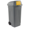 Bidone mobile Push - con coperchio - 49 x 54 x 95 cm - 100 lt - grigio-giallo - Mobil Plastic - 100P/GRC-GIA - 8004331001059 - DMwebShop