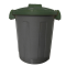 Contenitore portarifiuti Dusty - Ø 36 cm - altezza 45 cm - 25 lt - coperchio verde - Mobil Plastic - 105/25-VES - 8004331105283 - DMwebShop