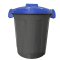 Contenitore portarifiuti Dusty - Ø 36 cm - altezza 45 cm - 25 lt - coperchio blu - Mobil Plastic - 105/25-BLB - 8004331105252 - DMwebShop