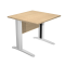 Scrivania Easy fianchi verniciati effetto cromato - lineare - 80 x 80 x 72 cm - rovere - Artexport - 001JO-CR_C - DMwebShop