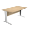 Scrivania Easy fianchi verniciati effetto cromato - lineare - 140 x 80 x 72 cm - rovere - Artexport - 002JO-CR_C - DMwebShop