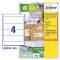 Etichette per raccoglitori in carta riciclata - 61 x 192 mm - 4 etichetta per foglio - bianca - laser - conf. 100 fogli - Avery - LR4761-100 - 4004182145180 - DMwebShop